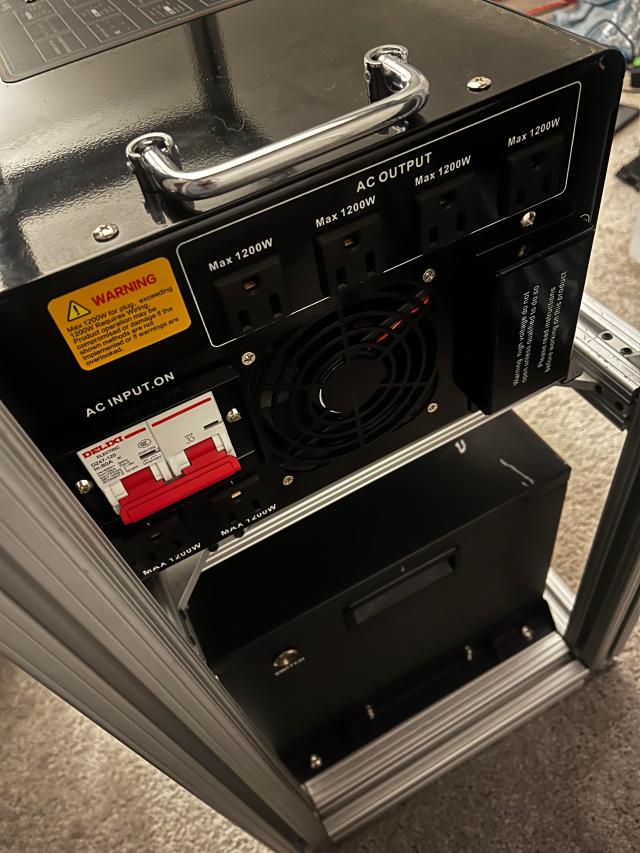 An inverter/charger AC input/output connection.