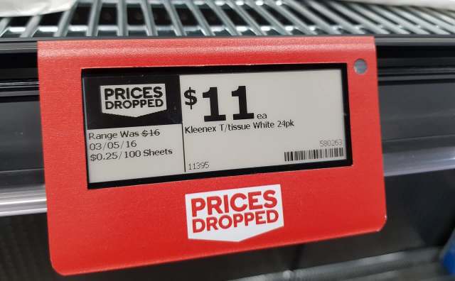 A digital price tag.