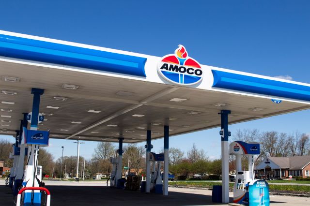 An Amoco gas station.