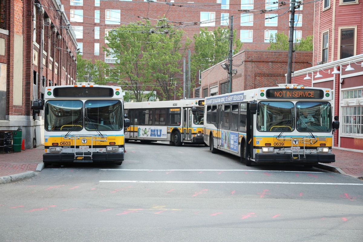 MBTA buses.