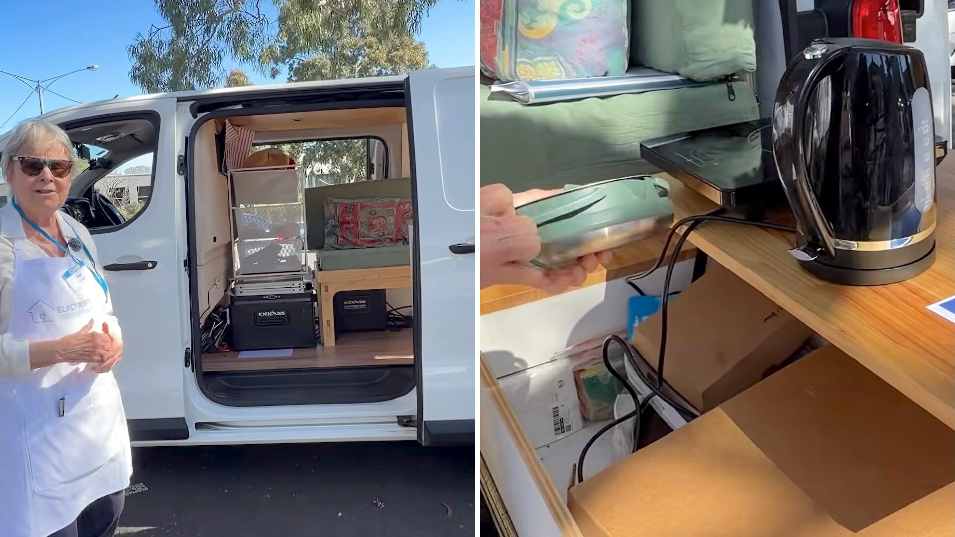 Woman takes DIY electric camper into Australia's Outback for under a third of the fuel cost