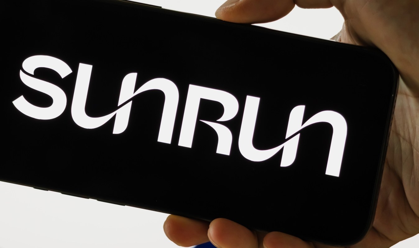 A smartphone with a Sunrun logo.