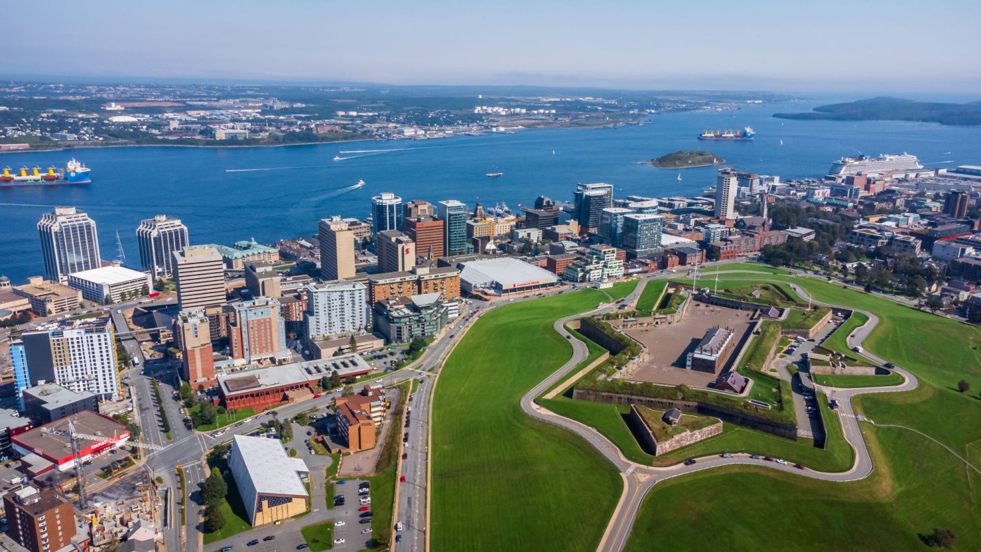 An aerial view of downtown Halifax.