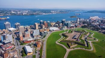 An aerial view of downtown Halifax.
