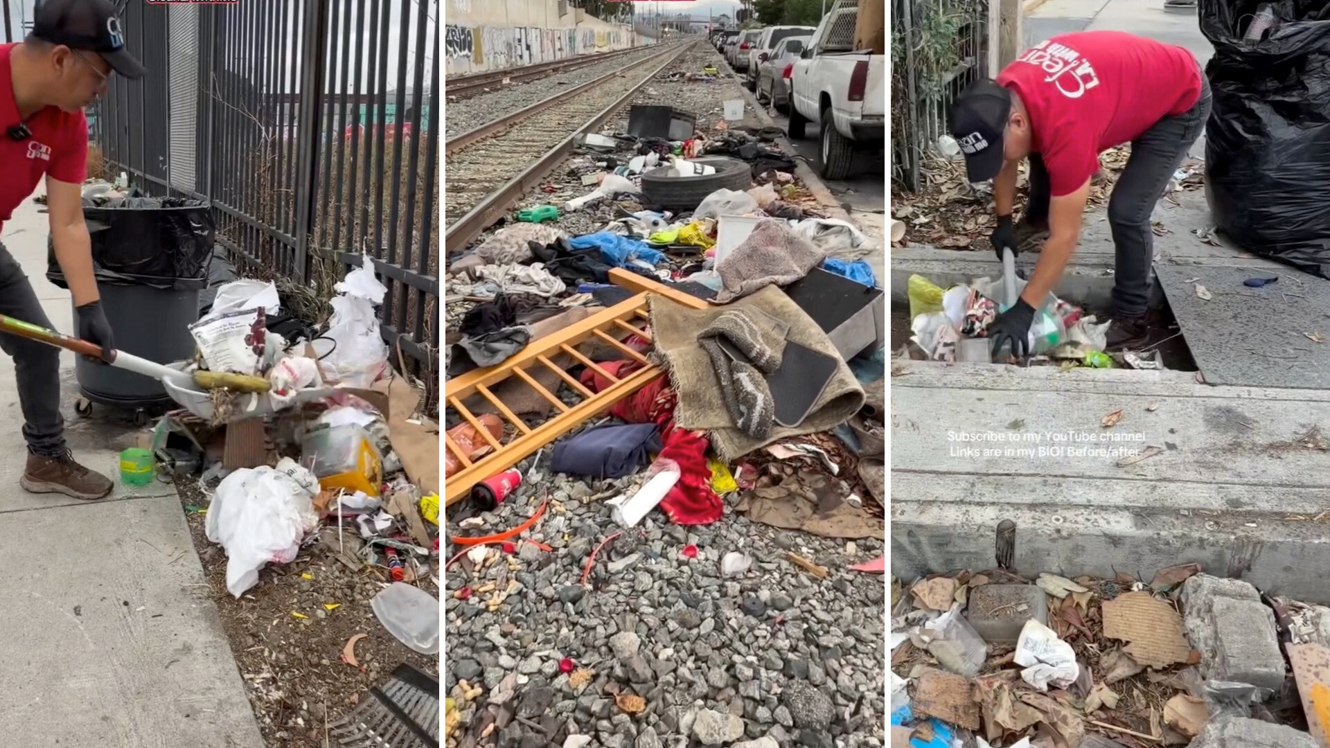 'Not my trash': Los Angeles creator clears another littered sidewalk on day 700 of cleanups