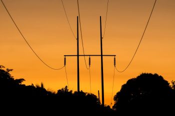 Power poles and lines.