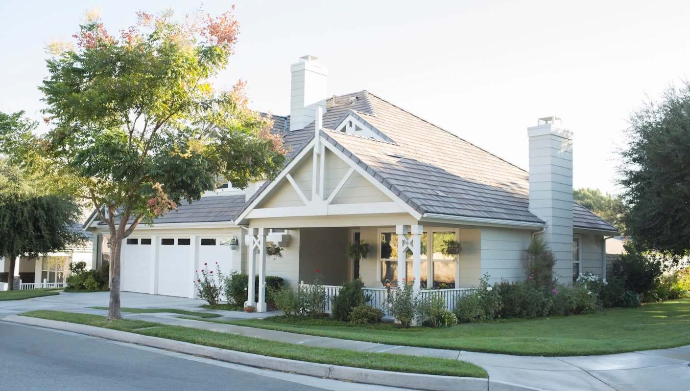 A house on a corner lot.