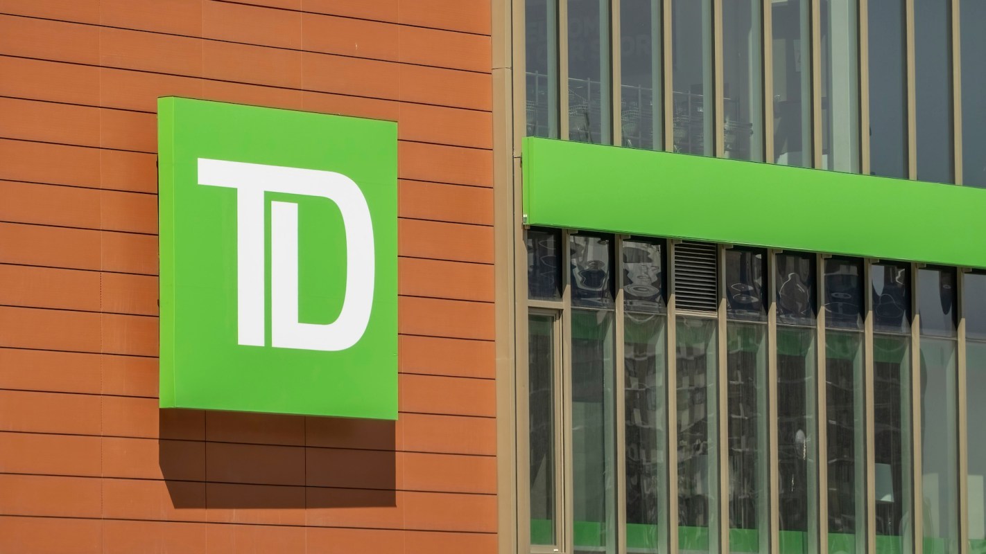A green TD bank sign.