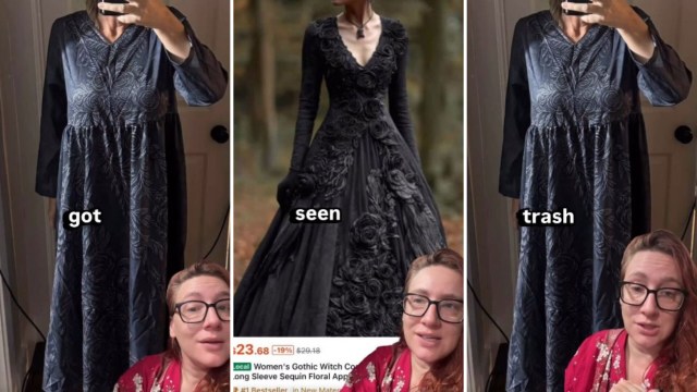 A person talking about AI-generated clothes.