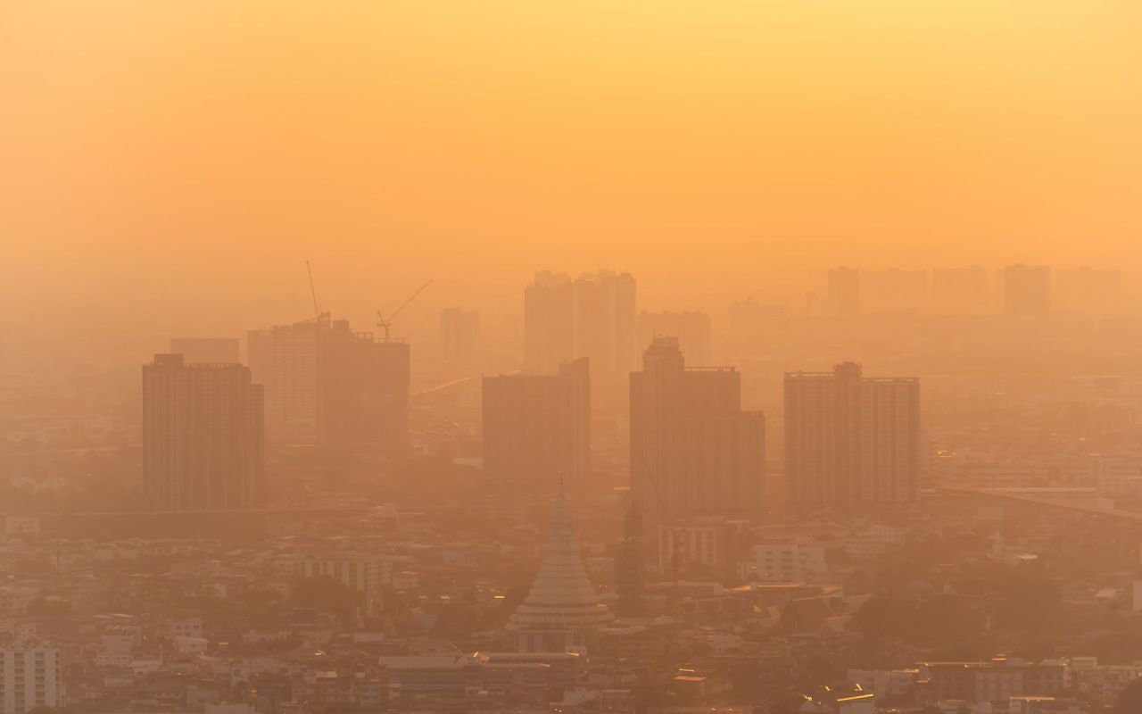 Poor air quality over a city.