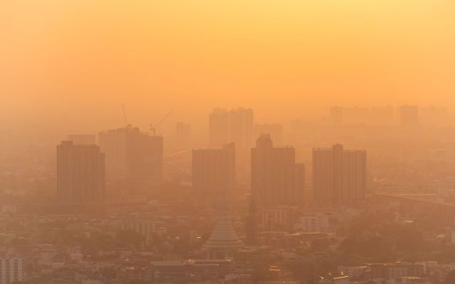 Poor air quality over a city.