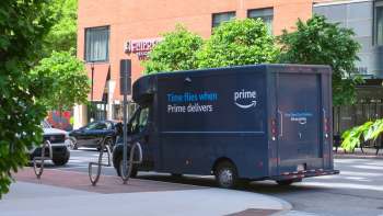 An Amazon delivery truck.