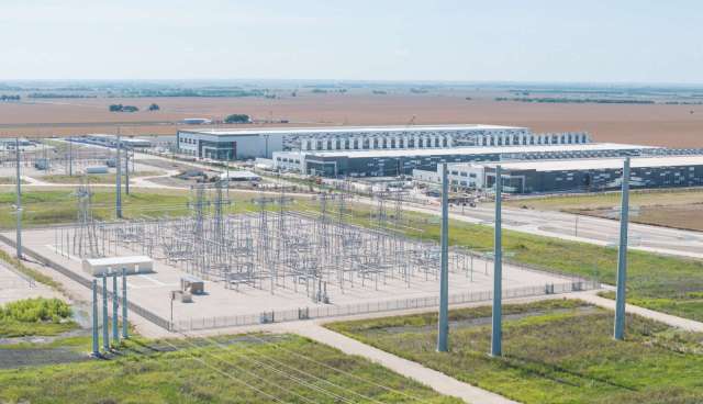 A utility power substation.