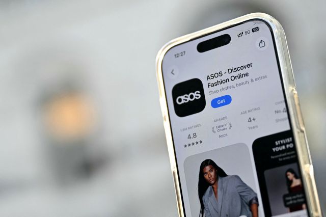 The Asos app download page on a cellphone.