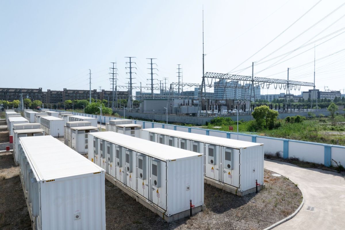 A battery storage facility.
