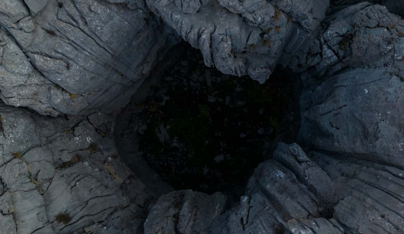 A deep pit.