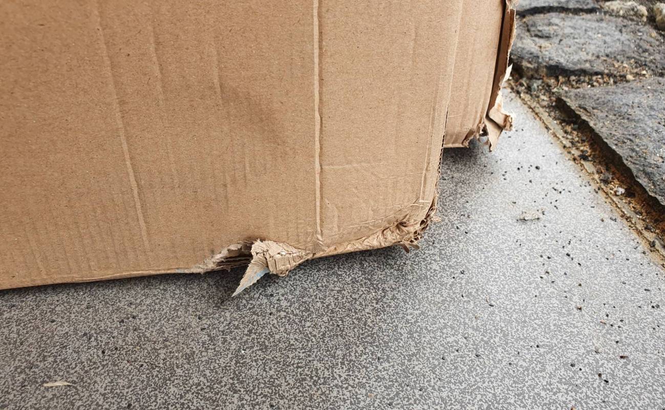 A cardboard box.