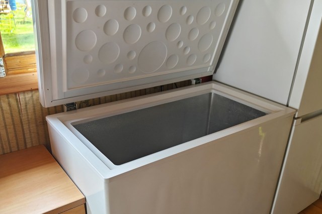 A chest freezer.