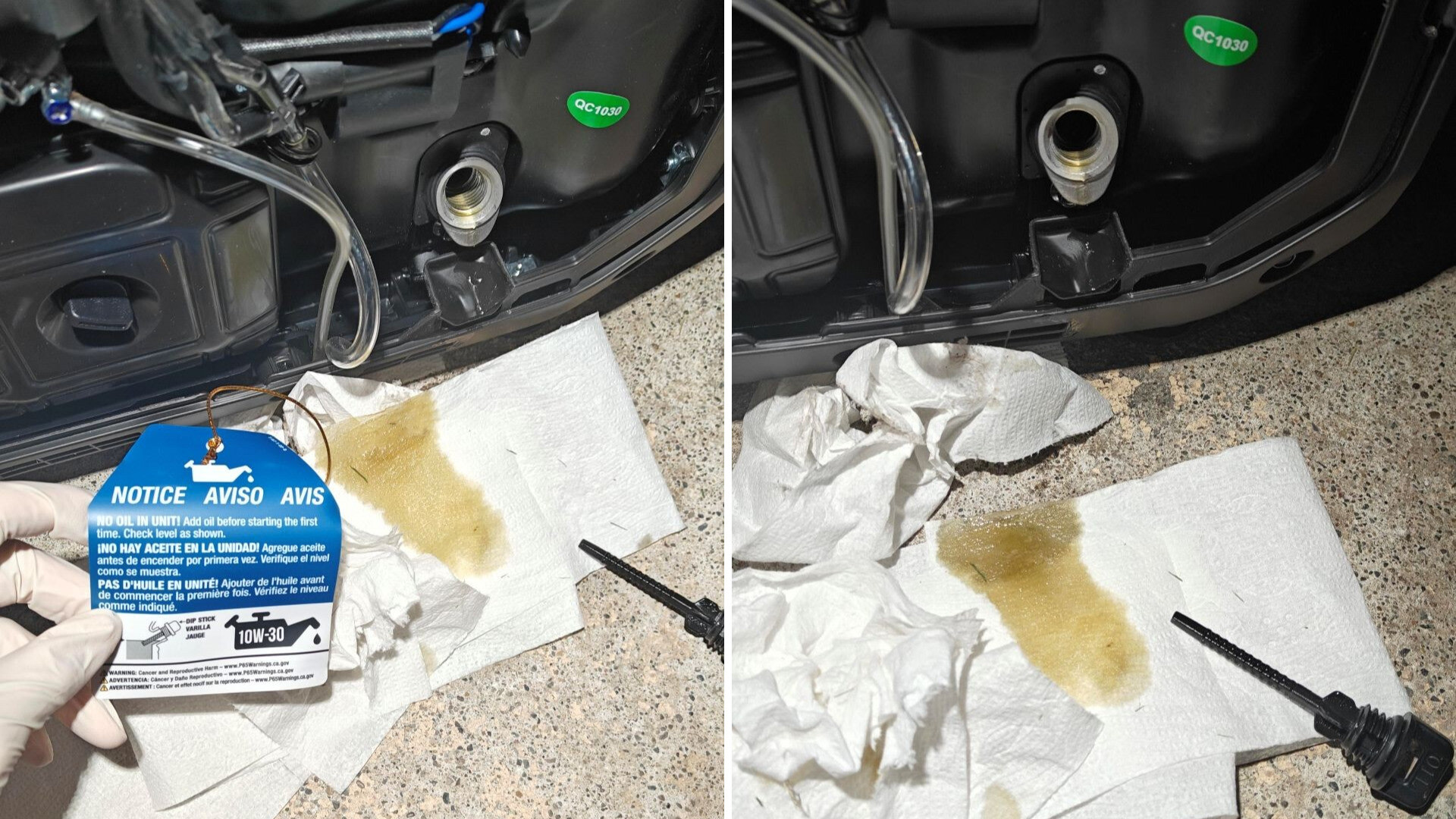 Shopper suspects they were sold a used generator after discovery inside new purchase