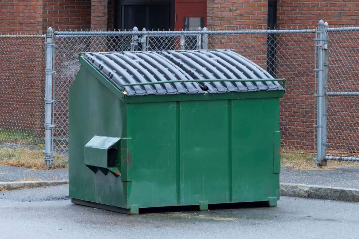 A commercial dumpster.