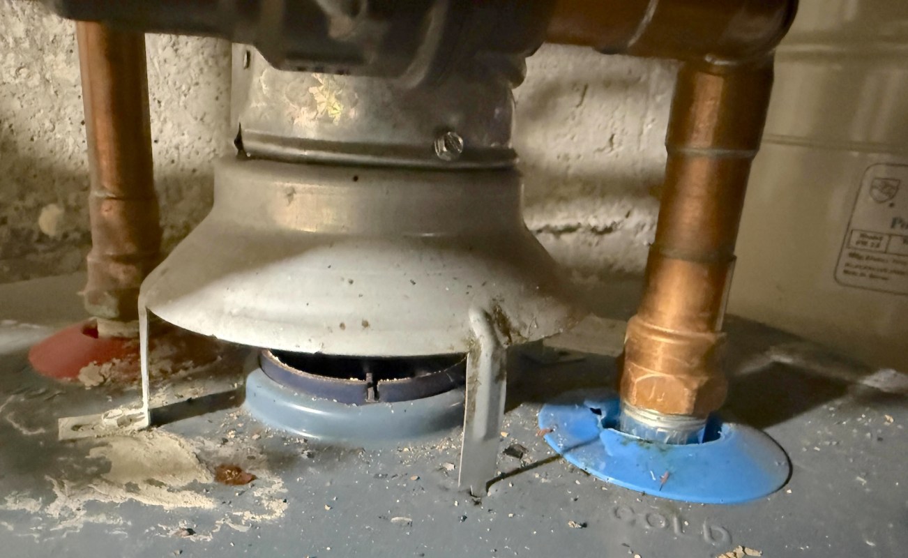 Old water heater pipes.