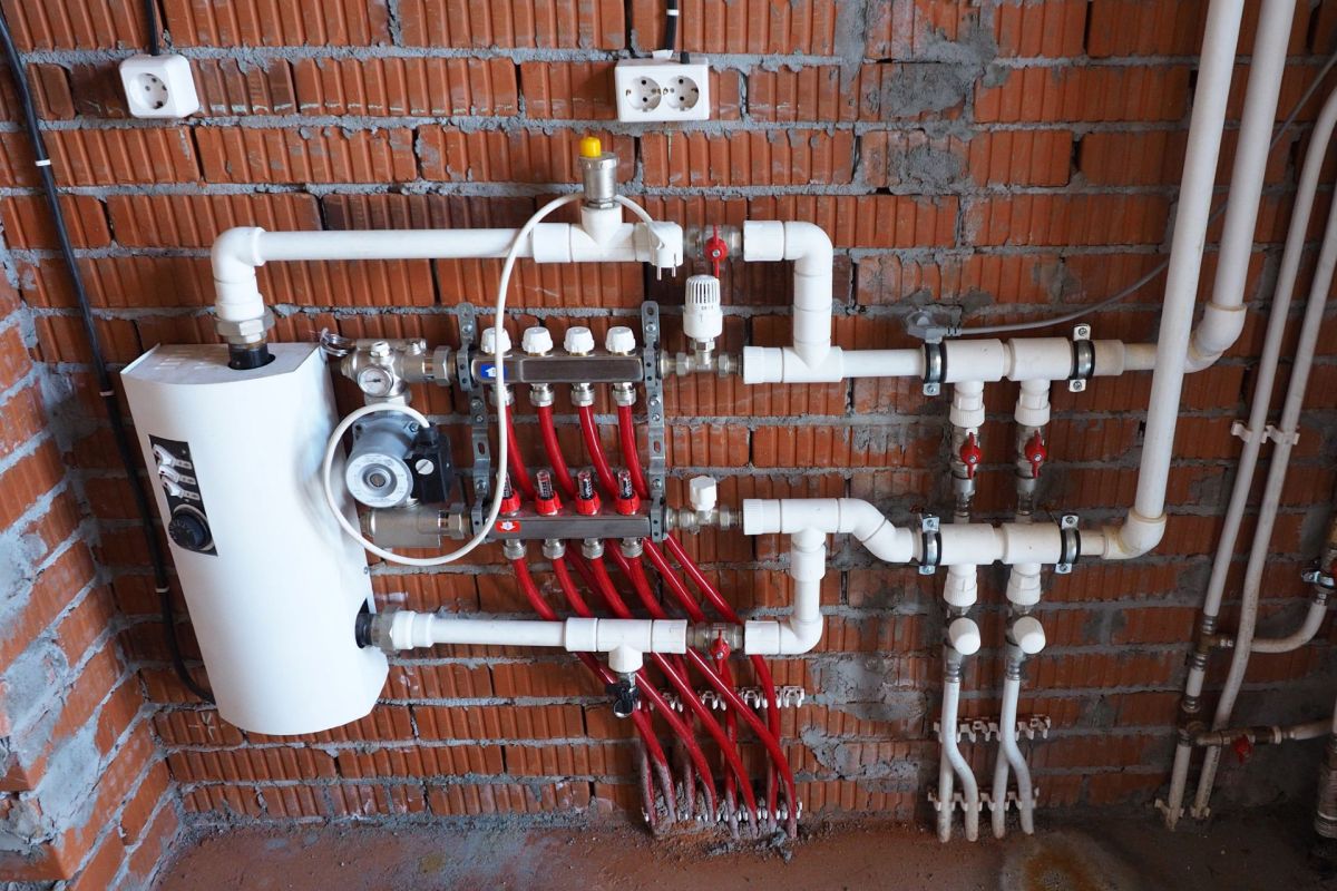 An electric water heater.
