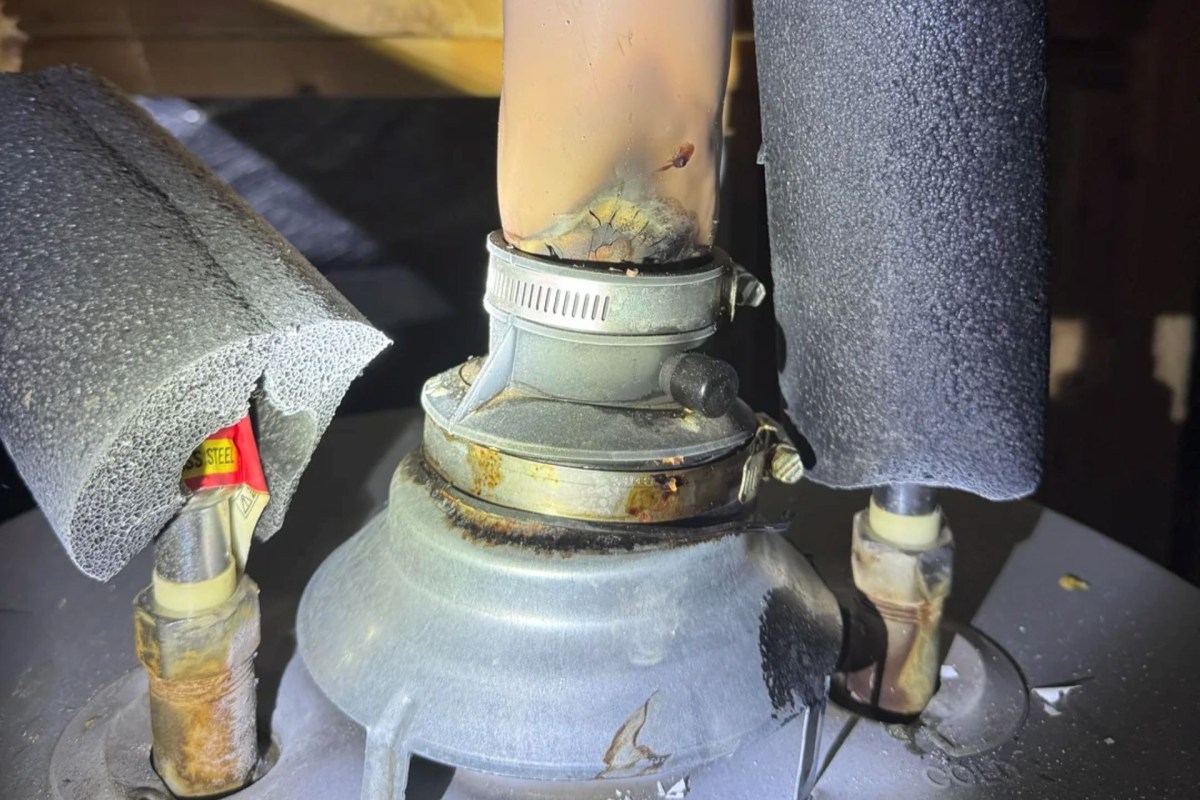 A water heater exhaust.