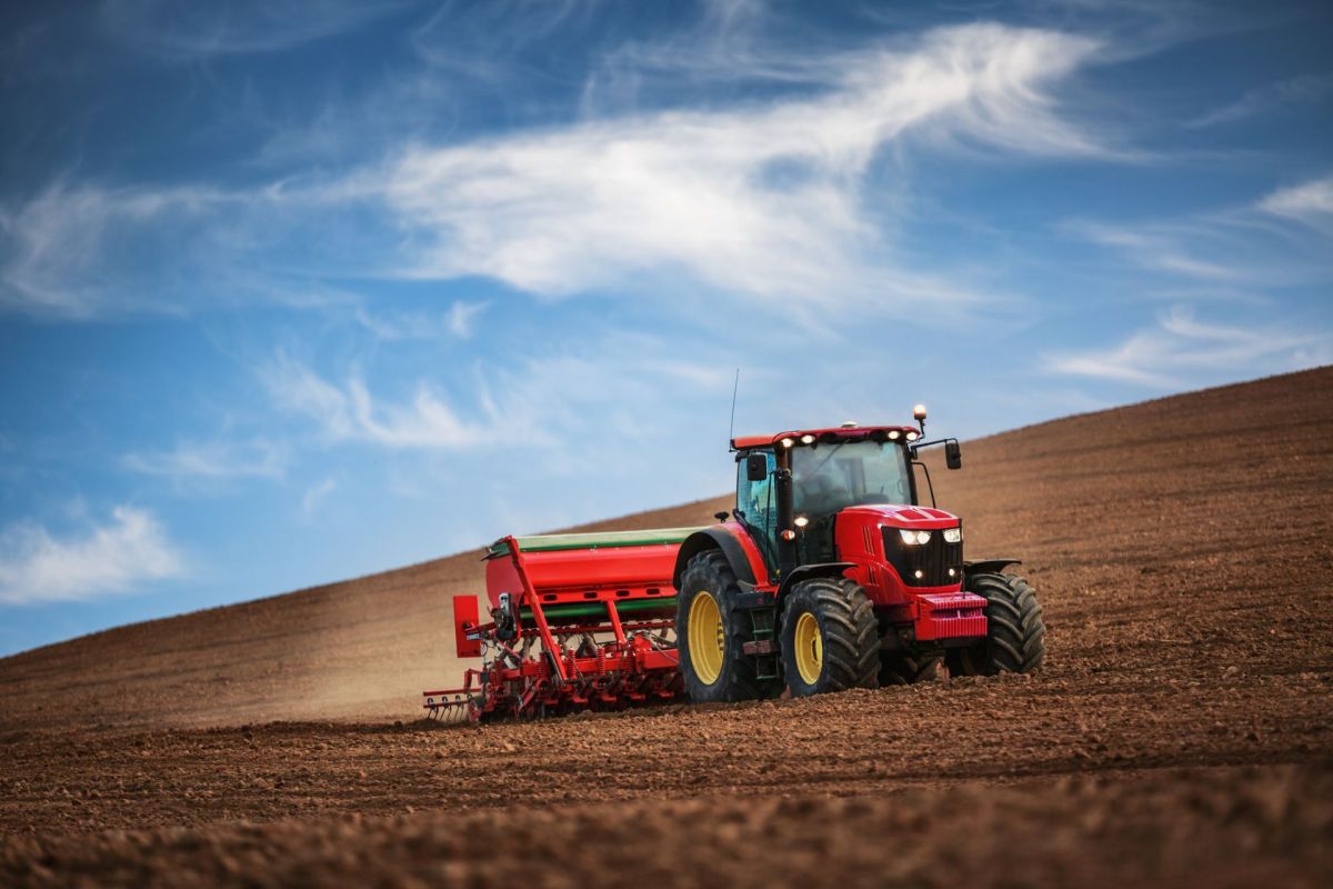 A farm tractor.