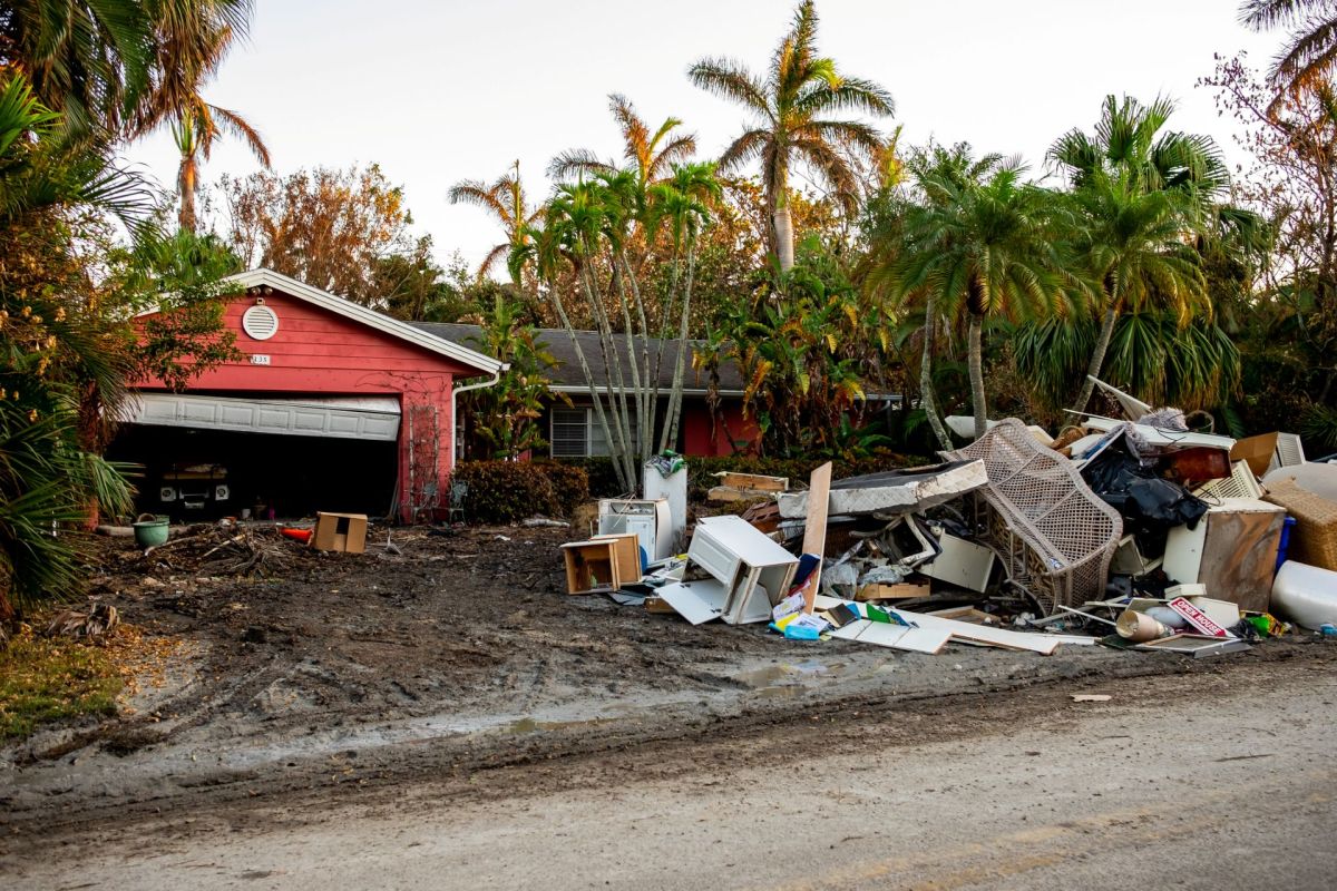 A Florida home after hurricane damage.