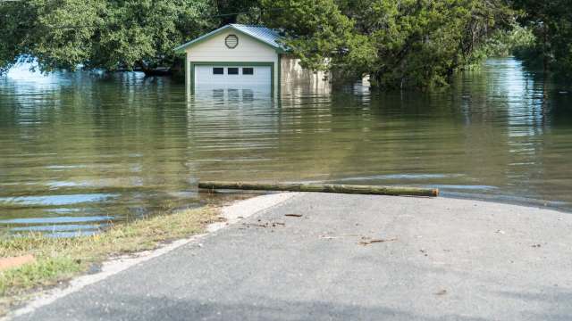 A flooded house.