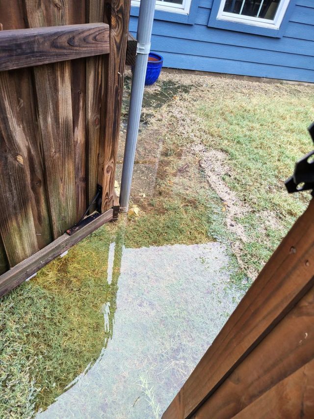A flooded yard.
