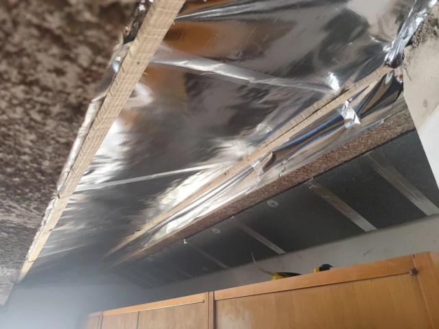 An attic insulation project.