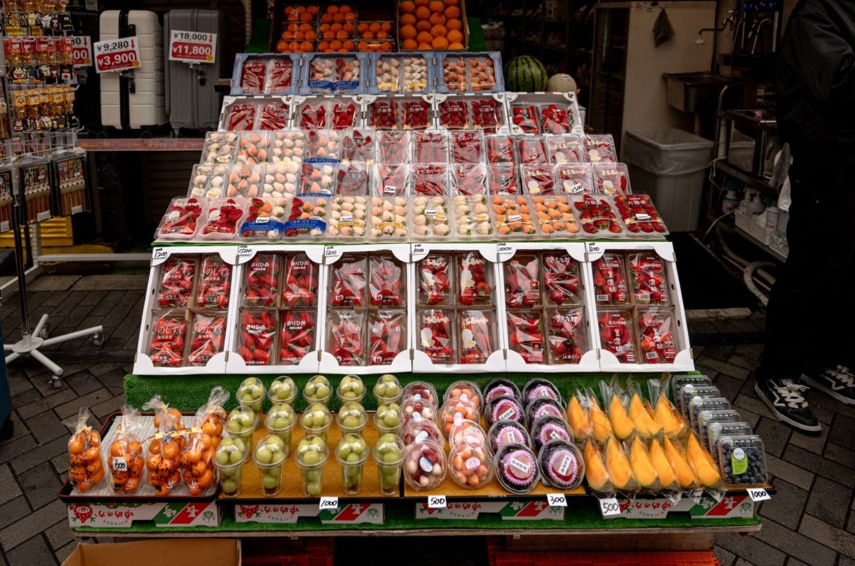 Food in a Japanese supermarket.