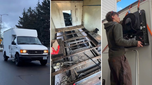 DIYer bought a rotted 25-year-old Ford E350, then built an off-grid luxury tiny home
