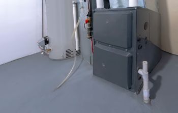 A furnace in the basement.