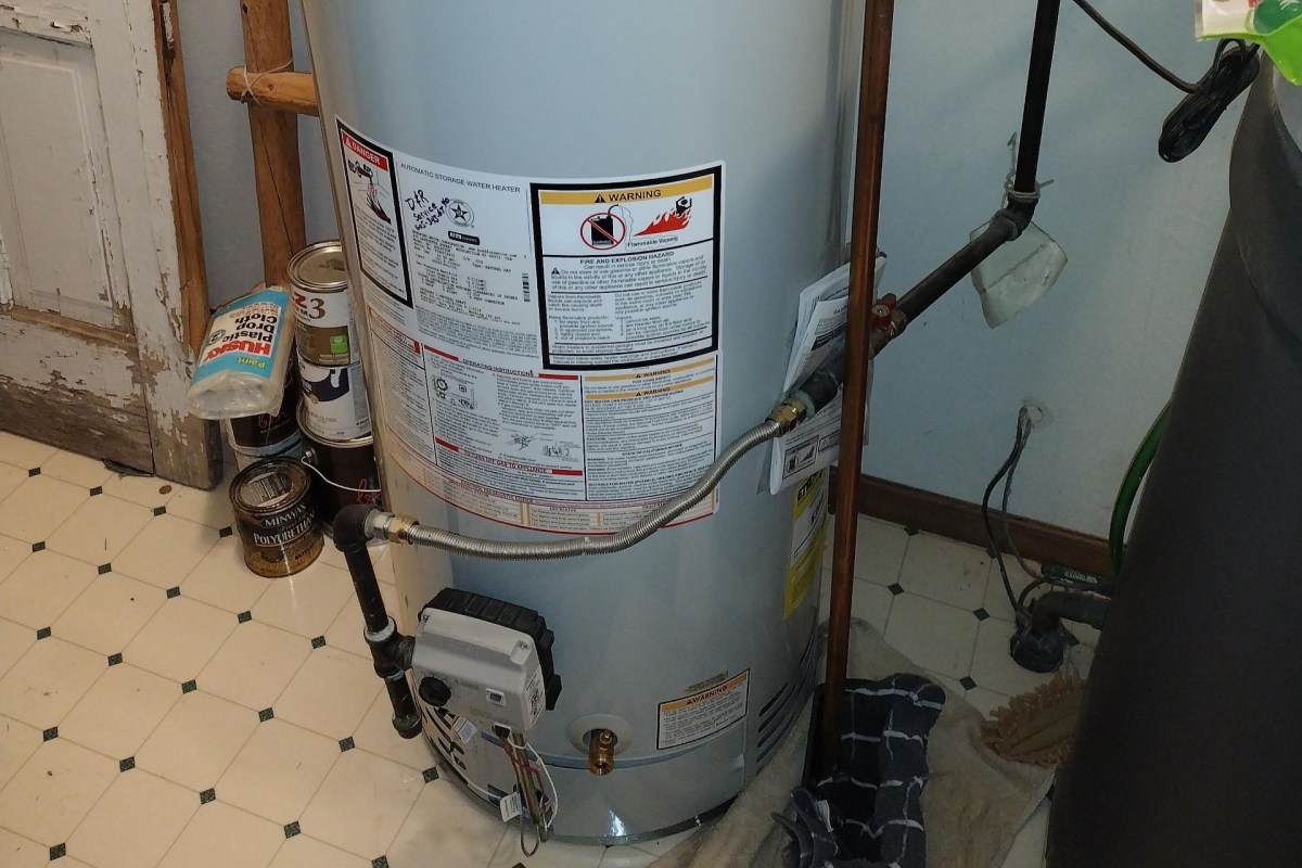A water heater.