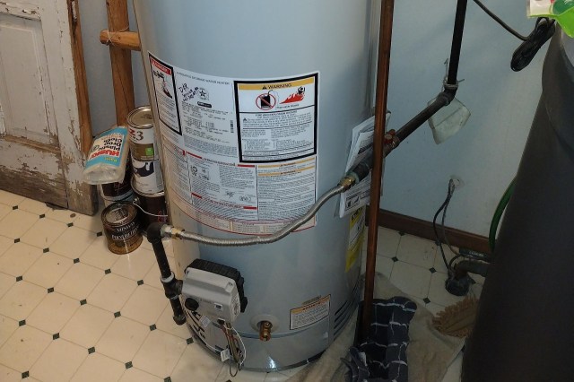 A water heater.