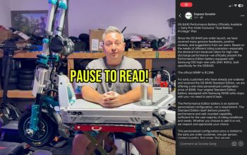 A person talking about Gspace's faulty scooter batteries.