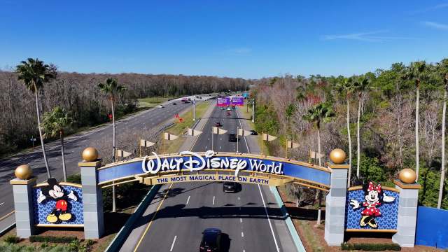 The highway entrance to Walt Disney World.