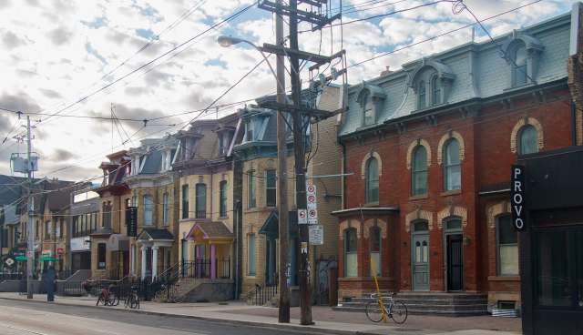 A row of historic buildings in Toronto.