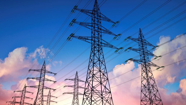 A high-voltage transmission line.