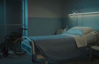 An empty hospital room.