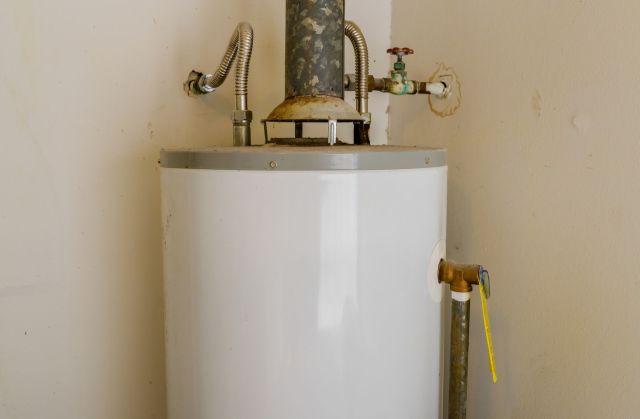 A hot water heater.