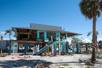 A home damaged after a hurricane.