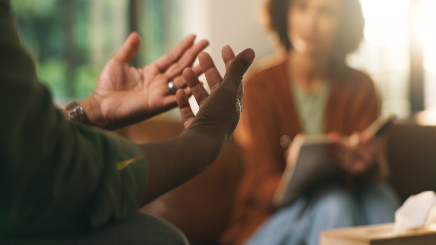 A person in a therapy session.