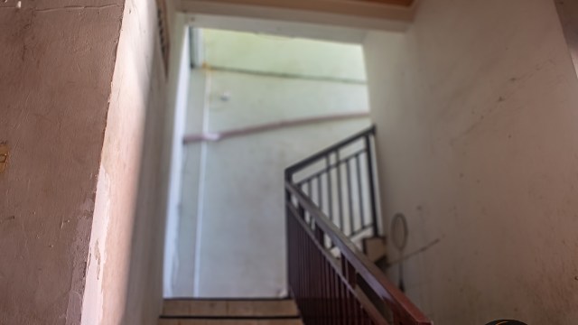 An interior staircase.