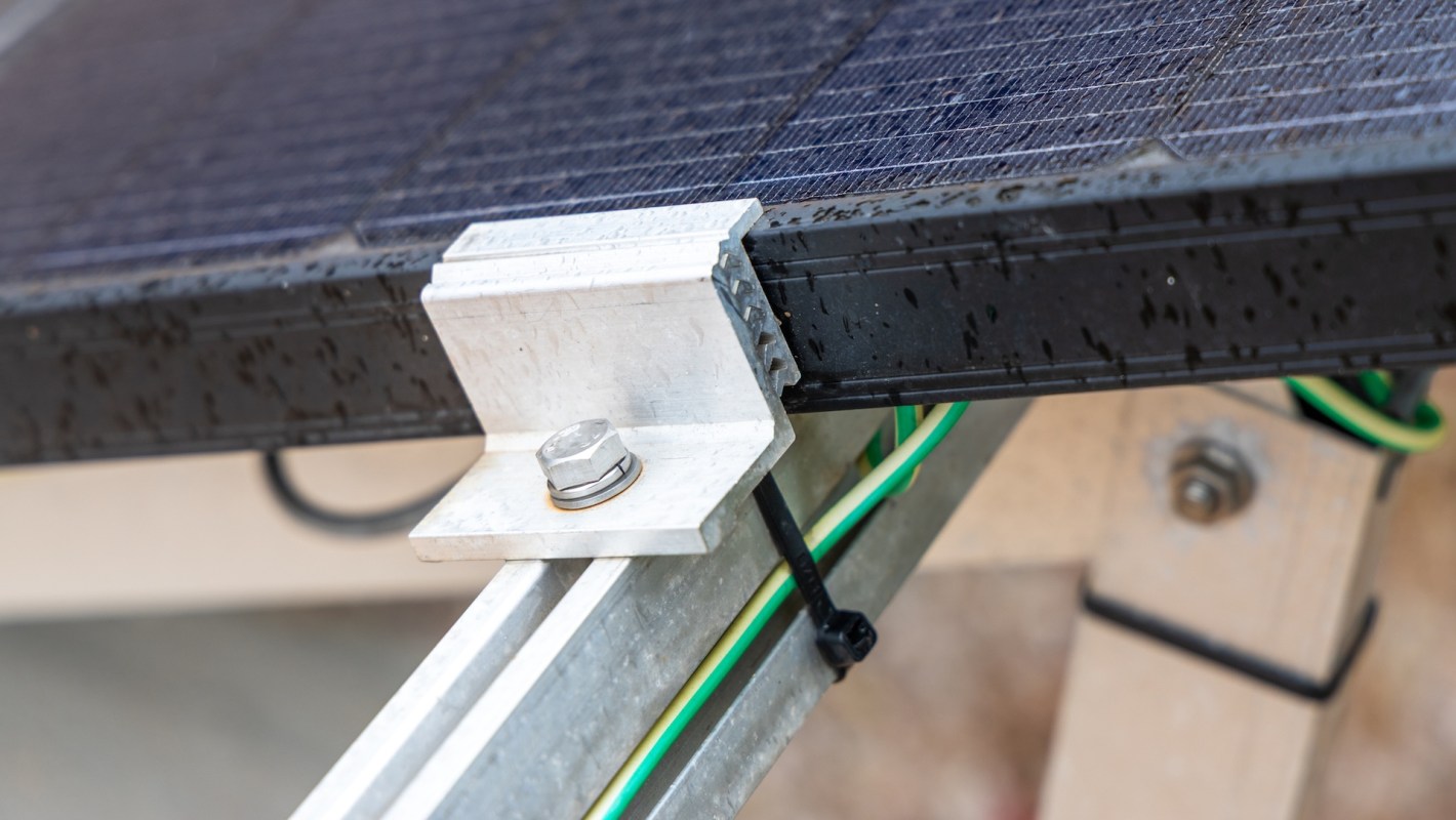 The bottom of a solar panel.