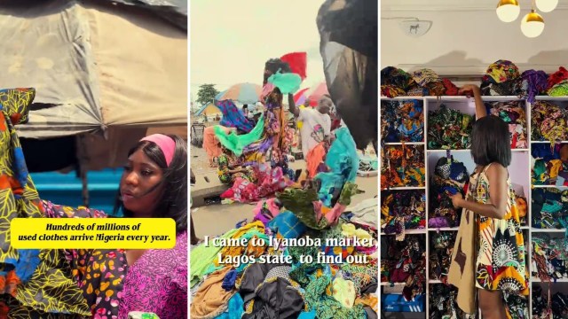 Artist turns discarded textiles into large-scale art, saying waste still has 'a story to tell'