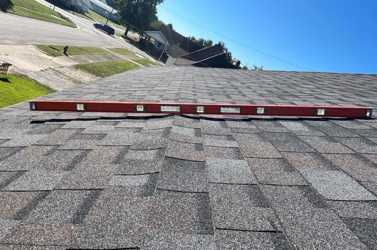 A level on a roof.