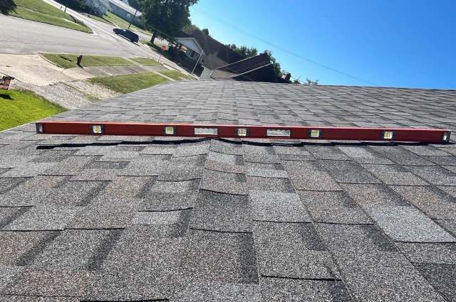 A level on a roof.